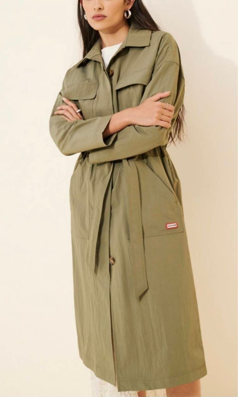 Hunter Patti Belted Utility Trench Coat Women's Size L